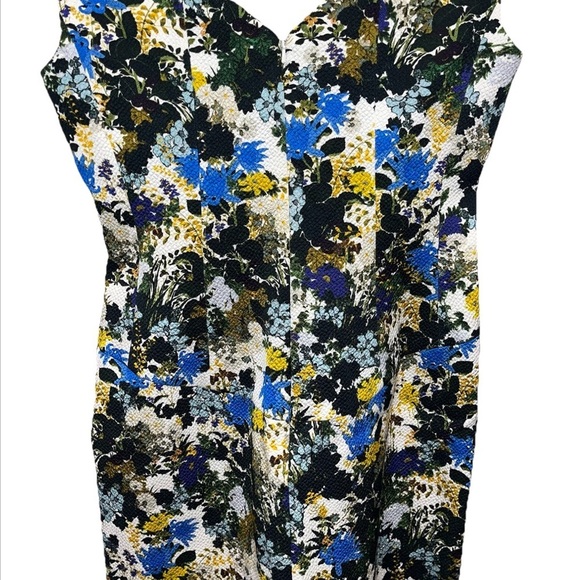 ERDEM Jyoti Midi Dress Floral Jacquard White Blue Green Purple Sz 8 Wedding NWT - Picture 11 of 14